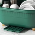 thumbnail image 4 of Yazoeia Dish Drying Rack, Multifunctional Space Saving Dish Drying Box Drying Rack Dish Bowl Drying Box Dish Rack with Cover Dish Drying Rack with Cover with Lid Cover for Kitchen (Green, 4 of 9