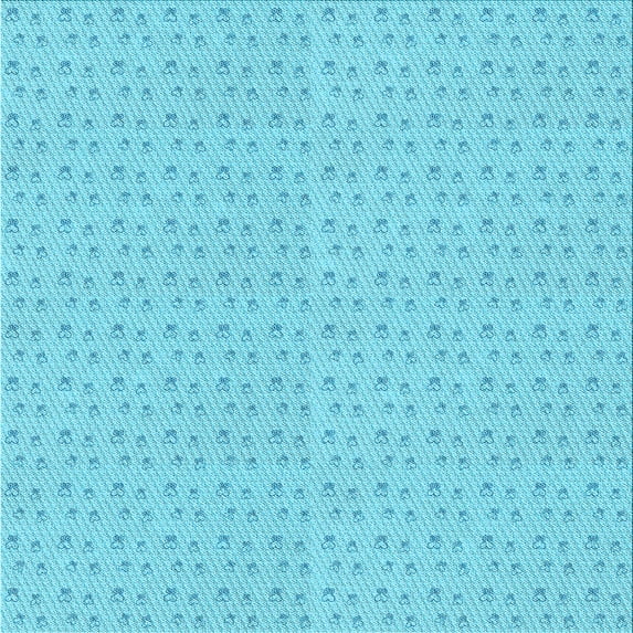 Ahgly Company Indoor Square Patterned Bright Turquoise Blue Area Rugs, 4' Square