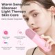 thumbnail image 2 of Cepillo de limpieza facial sónico, cepillo de lavado de cara IPX7 impermeable de silicona para mujeres, cepillo de limpieza facial eléctrico recargable por USB, masajeador de tamaño de viaje, 2 of 5