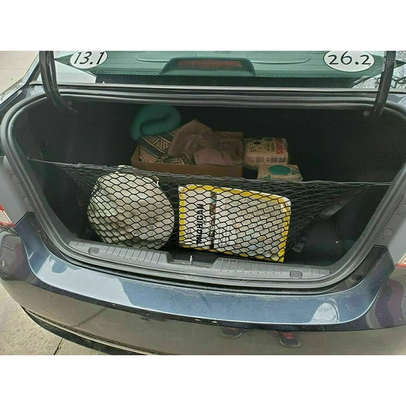 EACCESSORIES EA Trunk Organizer Cargo Net for Chevrolet Cruze 2010-2019 – Envelope Style Cargo Net for Sedan, Hatchback – Premium Mesh Elastic Car Trunk Organizer – Compatible Chevy Cruze 2010-2019