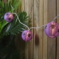 thumbnail image 2 of 10-Count Purple and Black Spider Paper Lantern Halloween Lights Clear Bulbs, 2 of 5