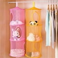 thumbnail image 6 of Stuffed Animal Storage Foldable Hanging Mesh Net With 3 Compartments, Toy Organizer For Kid Room Toys Gloves Hats Socks & Multi-Purpose Use In Bathroom Hallway Wardrobe, 6 of 8