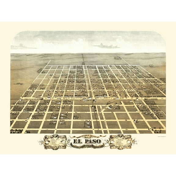 Historic Panoramic View - El Paso Illinois - Ruger 1869 - Vintage Wall Art