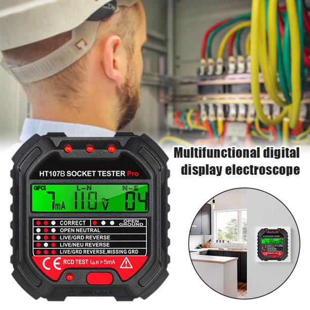 Dheera Outlet Tester Digital Display Electrical Socket Tester Automatic