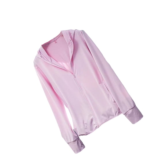 Sonducket Abrigo Ropa de protección solar Sudadera con capucha Chaqueta de protección solar Color sólido Resistente a los rayos Prendas para la parte del cuerpo Rosa METRO