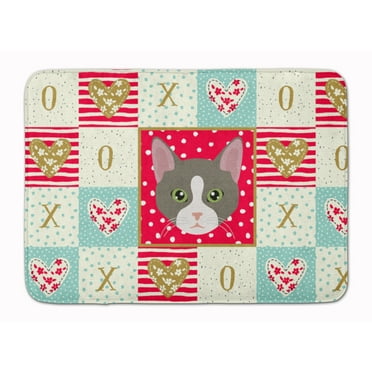 Carolines Treasures CK5092RUG Brazilian Shorthair Cat Love Machine Washable Memory Foam Mat Red 19Hx27W multicolor