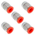 thumbnail image 1 of Conectores de aire de empuje únicos Bargains 3/8" con rosca macho, plástico de cobre niquelado 3/8" NPT, 5 piezas tono rojo plateado, 1 of 1