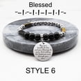 thumbnail image 6 of Natural Tiger-eye Obsidian Mix Blessed Morse Code Inspirational Bracelets, 6 of 50
