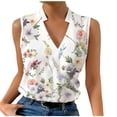 thumbnail image 1 of Hauts à Manches 1/2 pour Femmes Mode Décontractée Col en V Imprimé Débardeur, 1 of 5