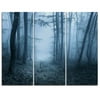 Design Art Foggy Spring Forest - 3 Piece Graphic Art on Wrapped Canvas Set