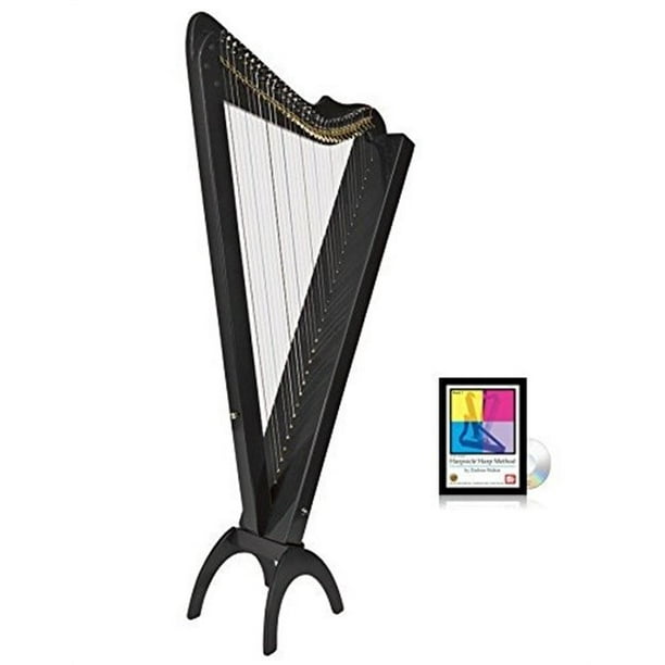 33 String Acoustic/Electric Grand Harpsicle Harp Black