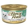 Purina Fancy Feast Cod, Sole and Shrimp Feast Classic Grain Free Wet Cat Food Pate, 3 oz.