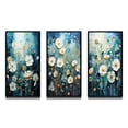 thumbnail image 2 of Designart "Blue Calm Gardens IV" Abstract Framed Wall Art Set Of 3 - Blue Floral Frame Canvas Set For Living Room Decor, 2 of 7