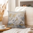 thumbnail image 3 of Ethan Taylor Landscape and Nature Throw Pillow Soft Cushion Cover 'Misty Summit Dreams Mountains Modern' Transitional Pattern Decorative Square Accent Pillow Case, 20x20 Inches, Gold, Gray, 3 of 5