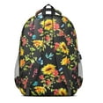 thumbnail image 3 of Black Sunflower Backpack for School,Cute School Bag,Schoolbag with Adjustable Shoulder Straps & Padded Back,16.9 Inch, 3 of 5