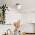thumbnail image 4 of 1-Light Matte Brass Flush Mount Ceiling Light with Frosted Ribbed Glass Shade, 4 of 9