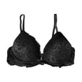 thumbnail image 5 of Wang6 Womens Front Hook Closure Bras No Wire Seamless Lace Everyday Bras Large Bust Demi Underwear Spaghetti Adjustable Strap T Shirt Bra Bralettes Black 38, 5 of 5