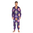thumbnail image 3 of FORMRS Onesies Pajama for Adults Unisex Hoodie Winter Jumpsuit One Piece Sleepwear, Sizes S-2XL, Candy Cosmic Swirls, 3 of 7