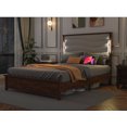 thumbnail image 4 of Queen Size Bed Frame With Upholstered Headboard, Queen Bed Frame With Charging Station And Led Lights, Wood Slats, Beige Linen, No Box Spring Needed, Easy Assembly, 4 of 9
