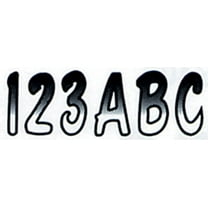 Hardline Products Series 200 Factory Matched 3-Inch Boat & PWC Registration Number Kit, White/Black - WHBKG200