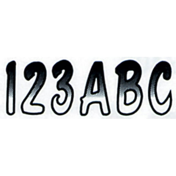 Hardline Products Series 200 Factory Matched 3-Inch Boat & PWC Registration Number Kit, White/Black - WHBKG200