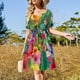 thumbnail image 4 of Vestido hawaiano aloha DISEÑO TROPICAL HAWAIANO Vestido de manga corta vestidos de manga larga Ropa de playa Vestido de noche para mujer Vestido, 4 of 7