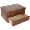 thumbnail image 4 of Mizh Drawer Style Storage Box Drawer Desktop Storage Case Vintage Wooden Box for Home (Two Drawers), 4 of 6