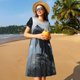 thumbnail image 4 of Balery Valley Gray Dragon Vestidos sueltos de manga corta para mujer, vestidos de verano 2025, vestidos casuales de corte A con vuelo., 4 of 6