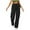Black, variant on cocolona Womens Cargo Pants Elastic High Waist Corduroy Straight Leg Pants Fashion Casual Loose Work Pants Outdoor Hiking Pants