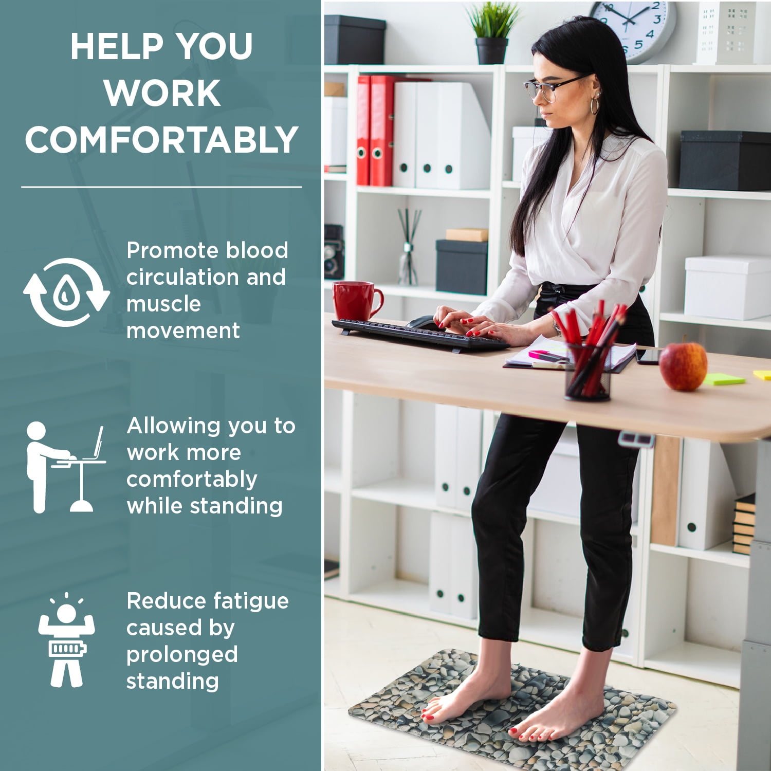 Foot Massager Mat | Relieve Foot Pain Plantar Fasciitis Heel Arch Pain & Stress - Travel Reflexology Mat