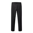 thumbnail image 4 of Men Dress Pants Solid Color Casual Comfortable Flat Front Trousers Business Black Pant, 4 of 5
