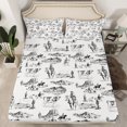 thumbnail image 2 of Homewish Western Cowboy Cowgirl 4pcs Bed Sheets for Kids Children Teens,Black Grey King Sheets,Exotic Style Super Cozy Sheet Set,Lightweight Room Decor, 2 of 7