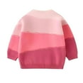 thumbnail image 1 of LIJCC Toddler Girls Oversized Pullover Chunky Knit Sweaters Long Sleeve Crewneck Gradient Multicolored Pullover Tops Colour Block Stretchy Knit Jumper Shirts, 1 of 7