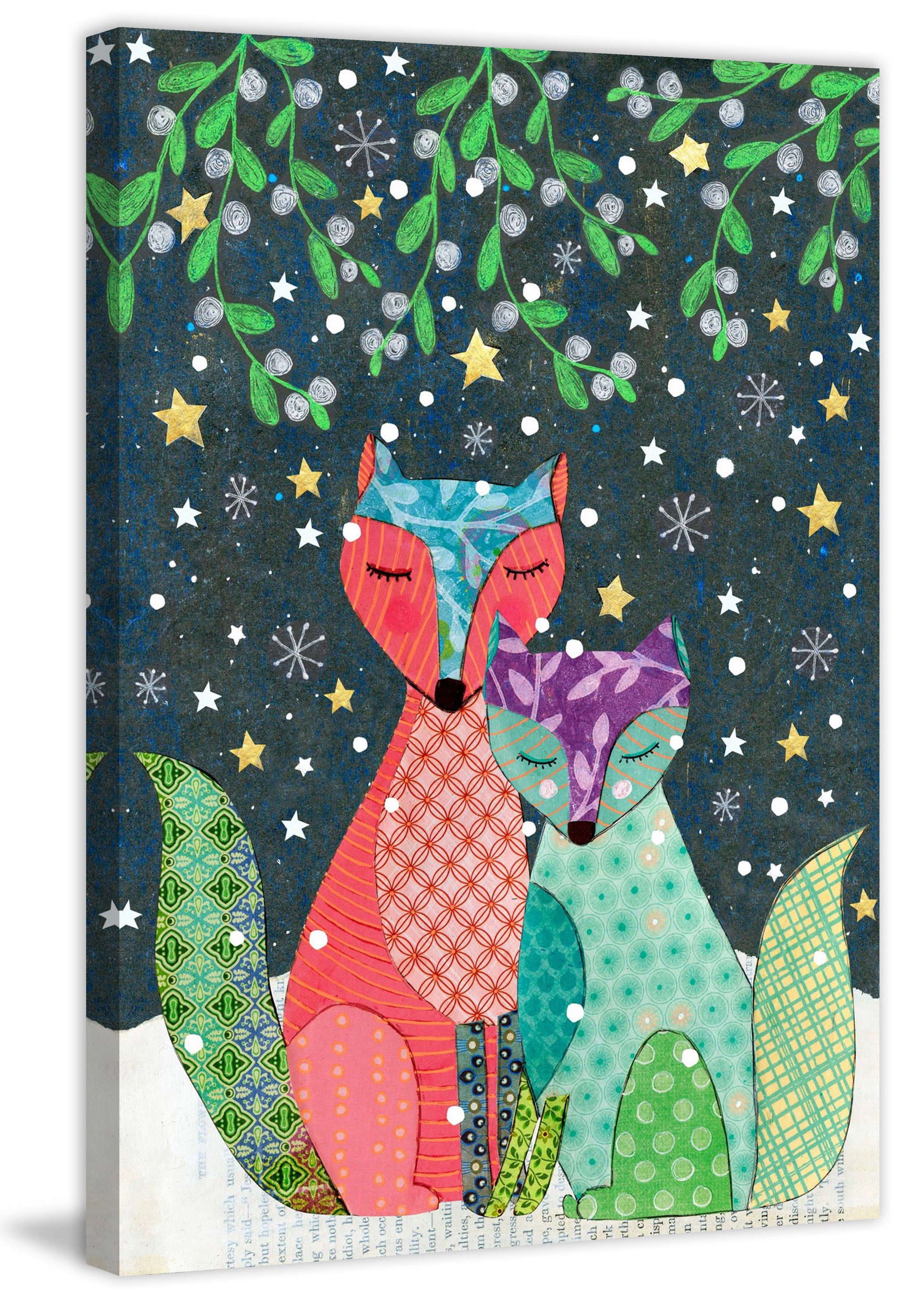 "Winter Foxes" Painting Print on Wrapped Canvas