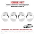 thumbnail image 4 of x xotic tech Door Lock Protector Cover, Stainless Steel Car Door Lock Latches Buckle Decor Trim Interior Accessories Compatible with Tesla Model 3 2017-2024 , Model Y 2020-2024 (4pcs,Silver), 4 of 9