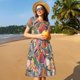 thumbnail image 4 of Balery Tropical Fruit Vestidos sueltos de manga corta para mujer, vestidos de verano 2025, vestidos casuales de corte A con vuelo., 4 of 6