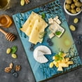 thumbnail image 5 of Winter Cutting Board, Forest View Graphic Display Print with Snowy Path Between Trees and Sun on Sky, Decorative Tempered Glass Cutting and Serving Board, Large Size, Blue Yellow, by Ambesonne, 5 of 5