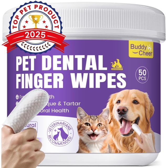 Toallitas de cuidado dental BuddyCheer para limpiar los dientes de perros y gatos