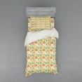 thumbnail image 1 of Ambesonne Food Bedding Set 3 Pcs, Flowers Fruits Sun Owl Heart, Twin XL, Eggshell Multicolor, 1 of 3