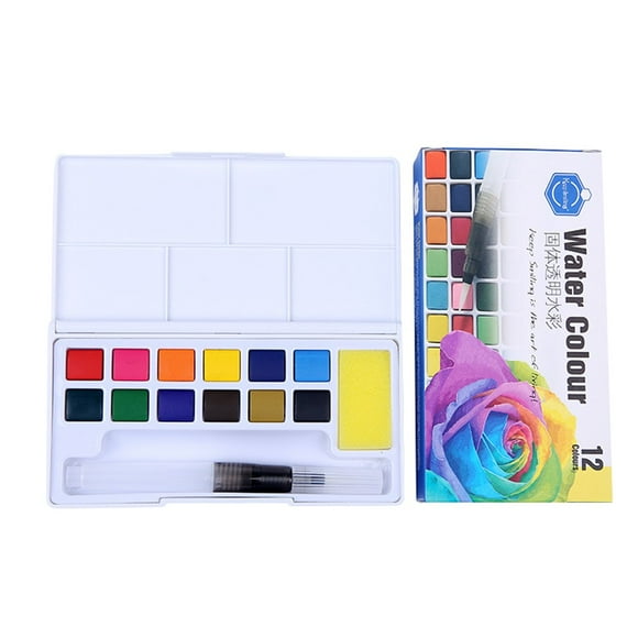 WWW Clearance Office&Craft&Stationery Solid Metallic Watercolor Paint Set Paints Watercolor Water Brush Paint Set