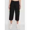 thumbnail image 4 of Womens Wide Leg Cargo Pocket Capris Pants, 4 of 5