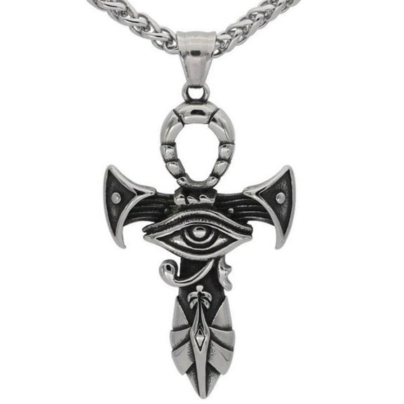 Ancient Egyptian Ankh Necklace Eye of Ra Aunk Pendant