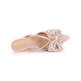 thumbnail image 4 of BLISSFUL STEP Women's Shoes Pointed Toe Sparkly Rhinestone Bow Stiletto Heels Mules Pink 7, 4 of 8