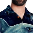 thumbnail image 5 of Starry Shark Men's Casual Printed Button Down Short Sleeve Beach Shirts, 5 of 6
