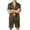 Green, variant on Leidass Short Sleeve Button Down Sleepwear Set for Men Pajama Set Lounge Set with Shorts Contrast Trim Relaxed Fit Black L