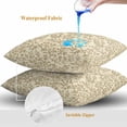 thumbnail image 4 of Throw Pillow Covers 18x18 Inch Set of 2, Beige Spring Floral Waterproof Outdoor Pillow Covers, Farmhouse Flowers Elegant Pastoral Decorative Cushion Pillowcases for Couch, Sofa, Bed, Garden, Patio, 4 of 9