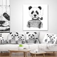 thumbnail image 4 of Designart Hipster Pandas Black and White - Animal Throw Pillow - 16x16, 4 of 5