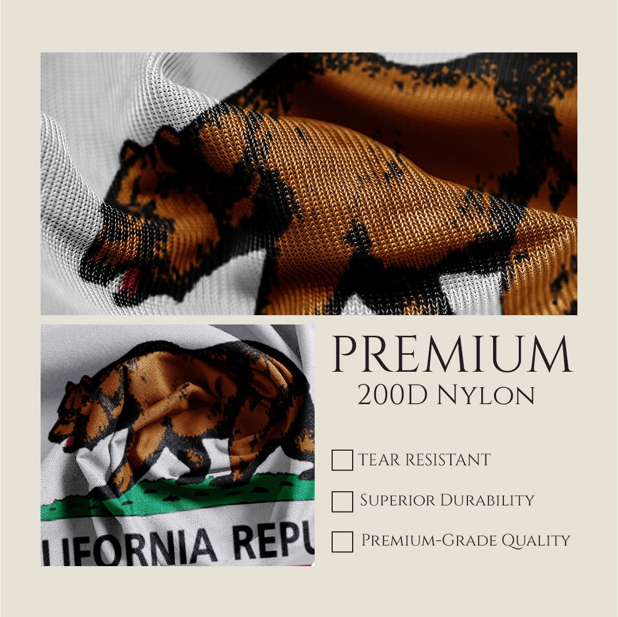 Promopatriot California State Flag 2 x 3 ft Durable Bleed Through Outdoor Nylon with Brass Grommets