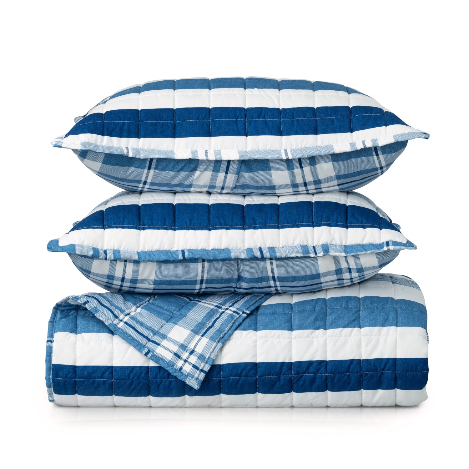 Martha Stewart Everyday 3 Piece Quilt Set - King, Equestrian Stripe