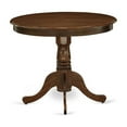 thumbnail image 7 of East West Furniture 3 Pc Dining Table Set Includes a Round Table and 2 Parson Chairs, Antique Walnut, 7 of 7